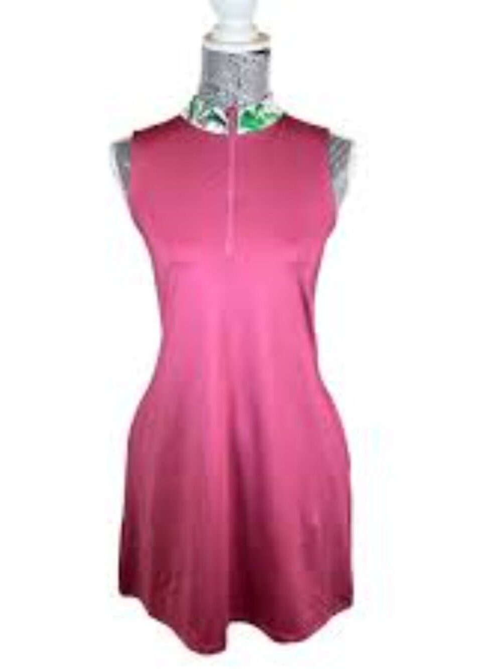 Tommy Bahama Sleeveless Pink Zip Neck Tank Golf Dress Medium